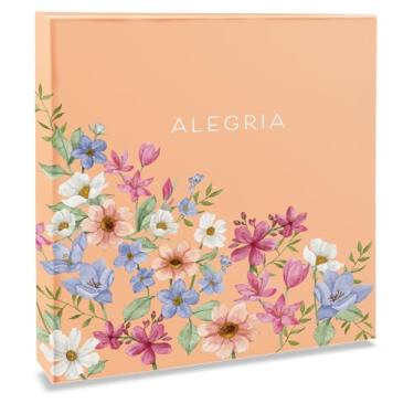 Imagem de Álbum de fotos Ical. encadernação fichário. para 500 fotos 10x15cm 5 fotos por página - envelope plástico branco - linha Mega - modelo floral suave - alegria - 326