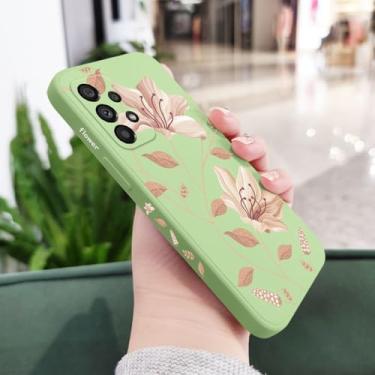 Imagem de Capa de celular com estampa de flores para Samsung A54 A34 A24 A73 A53 A33 A23 A56 A36 A26 A16 A13 A06 A72 A52 A32 A15 A25 A35 A55 4G 5G, verde claro, para A32 4G