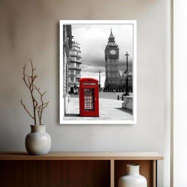 Imagem de Quadro Decorativo Londres Telefone - 70x50cm - Quadros On-line, Moldur
