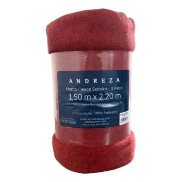 Imagem de Cobertor Manta De Microfibra Solteiro Andreza Leve Vermelha - Andreza 