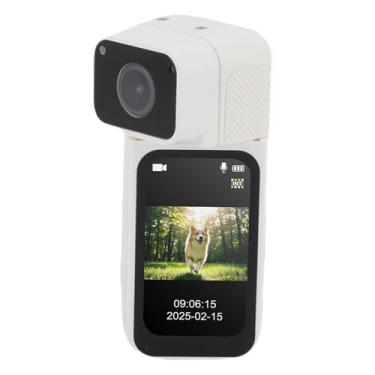 Imagem de ASHATA 2.7K Câmera de Ação Vídeo Blog Câmera Vlogging Câmera Esportiva Wearable Com 170 ° Wide Angle Lens Pingente Magnético para Trabalho Viagem Pet Walking (Branco)