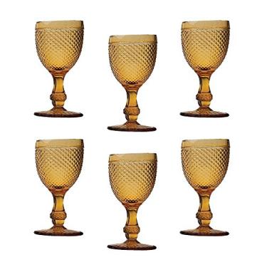 Imagem de Conjunto de Taças para Vinho Branco Bico de Jaca Âmbar - 6 Peças - 100 ml - em Vidro - Bon Gourmet