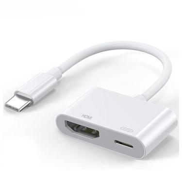 Imagem de Adaptador USB-C para HDMI certificado Apple MFi para iPhone 16 15 para TV, 4K@60Hz tipo-C para dongle HDMI com porta de carregamento rápido de 100W para MacBook Pro/Air, iPad Pro, iMac, Galaxy S25/S24