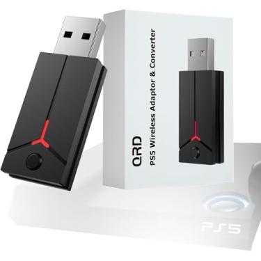 Imagem de QRD Adaptador sem fio 2 em 1 + conversor, conversor USB para console PS5, adaptador sem fio compatível com controle sem fio PS5 PC Spark N5, US-BP-A3