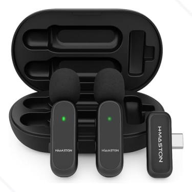 Imagem de Microfone de Lapela Sem Fio USB‑C MK‑08 Duplo 2 Transmissores 360° Omnidirecionais Plug & Play, Cancelamento Automático de Ruído, Latência ≤ 9 ms, Alcance 20 m, até 10 h de Áudio
