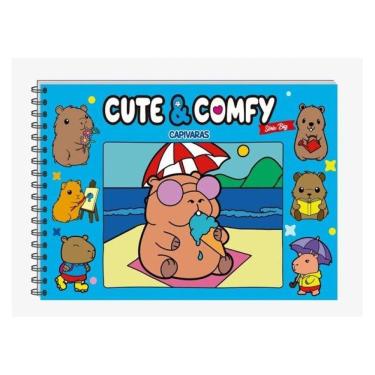 Imagem de Cute & Comfy Série Big - Capivaras - Livro De Colorir Adulto - Capa Dura Holográfica