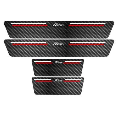 Imagem de Kit Soleira Protetora Porta Premium Red Carbono - New Fiesta - Jhow Ad