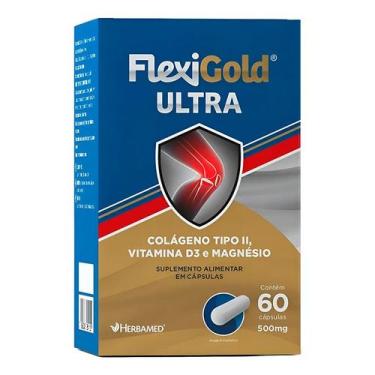Imagem de Flexigold Ultra 60 Caps 500mg Colágeno Tipo 2 - Herbamed