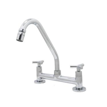 Imagem de Torneira Cozinha Misturador Bancada Cromado Metal Luxo 1/4v