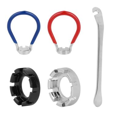 Imagem de 6 peças Universal Chave de Raios Conjunto, Ferramenta Raio com 2 Alavancas de Pneu Correção Jantes Bicicleta Kit Chave Rodas Bicicleta Calibre 10-15 para Ciclismo Ajuste Tensão das Rodas