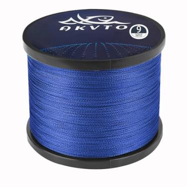 Imagem de AKVTO Linha de pesca trançada, 9 fios, 1000 metros, alta sensibilidade, resistente à abrasão (azul, 0,40 mm/36,3 kg)