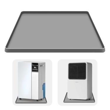 Imagem de Bandeja de gotejamento para desumidificador, 60 cm x 40 cm x 0,78 cm, tapete de gotejamento de silicone com borda elevada, antiderrapante, à prova de derramamento, bandeja de gotejamento para