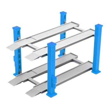 Imagem de simhoa 1/64 Vitrine de Cena de Estacionamento Carro Fundido Garagem Layout Colecionável Liga Modelo de Carro Brinquedo Suporte de Exibição Decoração de Mesa, Azul