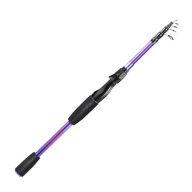 Imagem de Vara de pesca isca de pesca isca de pesca telescópica 7g-21g cabo de EVA vara de pesca de carbono ferramenta leve profissional vara de pesca telescópica (roxo)