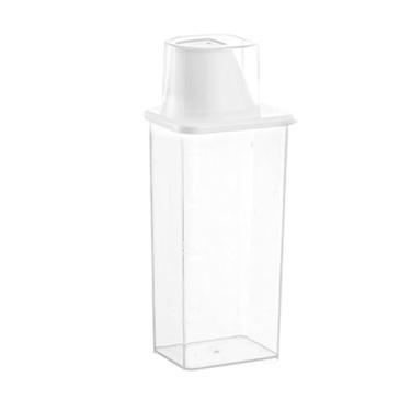 Imagem de Contêiner de cereais plástico transparente vedação seca dispensadora de armazenamento de despensa de despensa ladrador com copo medidor para farinha açúcar de açúcar de arroz de