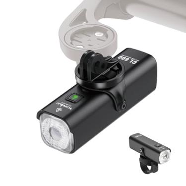 Imagem de TOWILD Luzes de bicicleta CL600 para passeios noturnos, compatíveis com suporte Garmin/GoPro, farol de bicicleta de 600 lúmens, bateria recarregável de 2000 mAh, luz frontal de bicicleta à prova