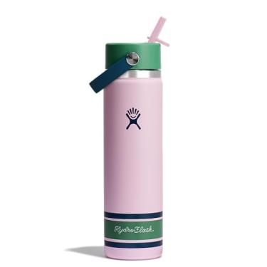 Imagem de Hydro Flask Garrafa de água - aço inoxidável isolado - tampa flexível com canudo de boca larga, não derrama, à prova de vazamento e recarregável em rosa campus de 680 g