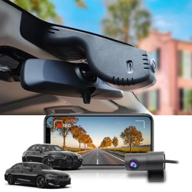 Imagem de Fitcamx Câmera de painel duplo 4K adequada para BMW Série 3 M3 2020 2021 2022 2023 2024 CS M340i 330i 330e xDrive (HD2-9208), aparência OEM, vídeo frontal 2160P + traseira 1080P, gravação em loop WiFi