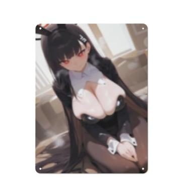 Imagem de Cartaz de arte de menina de anime sexy quente placa de estanho vintage decoração de parede pôster 30,5 x 40,6 cm, AF189