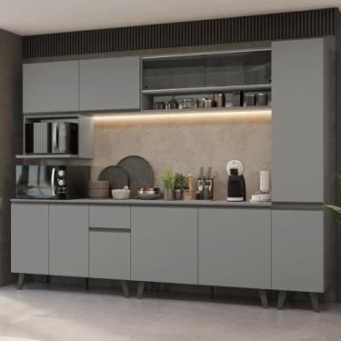 Imagem de Armário de Cozinha Completa 280 cm Cinza Nice Madesa 03