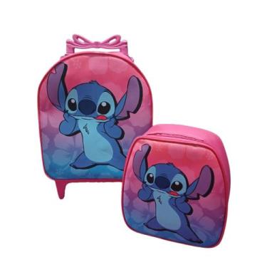 Imagem de Kit Mochila Escolar Stitch Rosa Baby Menina - DB