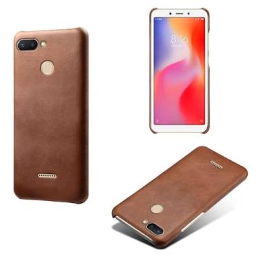 Imagem de Capa para Xiaomi Redmi POCO M3 Pro,Proteção contra quedas,Casca de volta de cor sólida simples,Design de couro de imitação de plástico-Brown