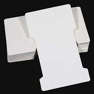 Imagem de Doromy 100 Packs Hair Clip Bow Display Cards Kraft Paper Cards Rectangular Hair Barrettes Jewelry Display Holder White Hair Bow Holder Cards 6.6X11.5cm for Displaying Organizing Packaging Hair