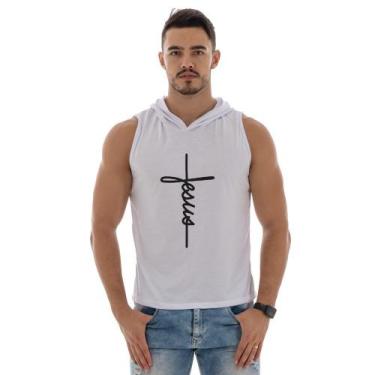 Imagem de Camiseta Regata Masculina Capuz Machão Academia Treino Religiosa - DuC