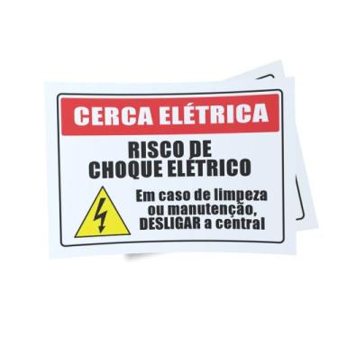 Imagem de Kit 3 Placas sinalização 15x21cm EM PVC PL(135) - Tema: Cerca Elétrica