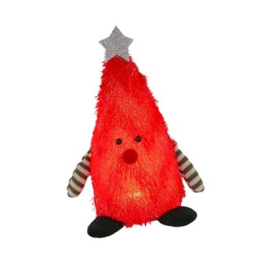 Imagem de Esquirla Enfeites de boneca de Natal iluminados, suprimentos fofos para festa, decoração de Natal, brinquedos de pelúcia iluminados, para sala de estar, mesa, Vermelho