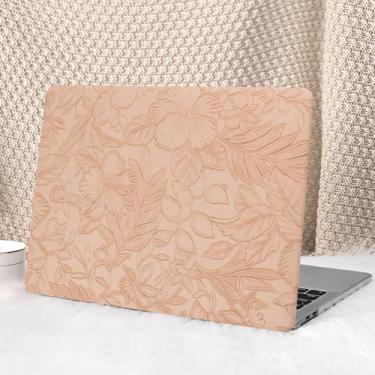 Imagem de Seorsok Compatível com MacBook Pro 33.0 cm capa M2 2023,2022,2021-2016 A2338 M1 A2251 A2289 A2159 A1989 A1708 A1706, capa de plástico de couro floral rosa e capa de teclado, sem logotipo Recorte
