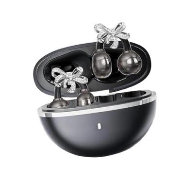 Imagem de BaotyJie Fones de ouvido abertos com clipe, leves, com brinco de laço removível para mulheres, para corrida, ciclismo, presente, Preto