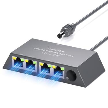 Imagem de Adaptador Ethernet Starlink Mini/Starlink Gen 3 de várias portas para rede externa com fio Adaptador Ethernet Starlink Geração 3 para 4 dispositivos Conexão simultaneamente estável em rede - até 1