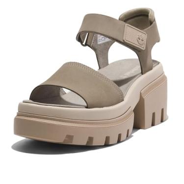 Imagem de Timberland Sandálias femininas Everleigh com 2 alças, Nobuck castanho claro, 9