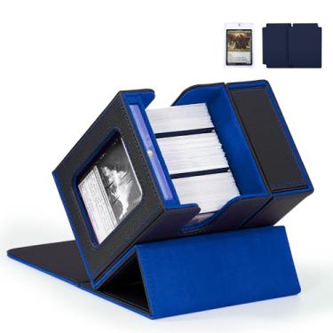 Imagem de Trading Card Deck Box with Commander Display，2 in 1 MTG Storage Holds 100 Double-Sleeved Cards，1 Deck Boxes & Dice Tray Included，Fits MTG, TCG, PTCG & Sports Cards