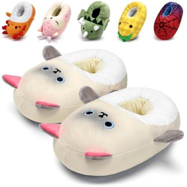 Imagem de IceUnicorn Chinelos infantis fofos e engraçados para casa de animais, meninas, meninos, Natal, pelúcia, quarto, chinelo lavável, Gato siamês, 31-32