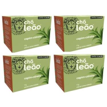 Imagem de Chá Leão Capim-Cidreira, 15 Sachês, 15g, Kit com 4 Caixas