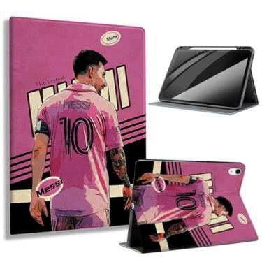 Imagem de ZERMU Capa para iPad (A16) 11ª/10ª geração 28.9 cm (2025/2022), Mess%i #10 Miam%i Soccer capa magnética à prova de choque [hibernar/despertar automático] com porta-lápis