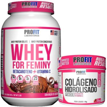 Imagem de WHEY PROTEIN FEMININO 907G l COLÁGENO HIDROLISADO 150G l PROFIT-Unissex