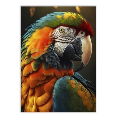 Imagem de Placa Decorativa Arara Ilustração Foto Realista Decoração Poster Quarto Sala