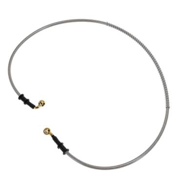 Imagem de Partuto Linha de mangueira de óleo de embreagem de freio de motocicleta de 120 cm, fio de aço inoxidável, trançado, PU, linha de freio hidráulico para motocicletas, motos sujas, tom prateado