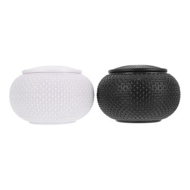 Imagem de Abaodam 2 potes de xadrez com tampa, estojo de armazenamento de xadrez Go para jogos de xadrez Go para iniciantes e amantes, acessórios de jogos de tabuleiro