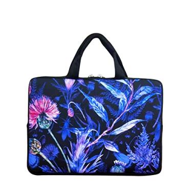 Imagem de Bolsa de transporte para laptop 11 11,6 12 12 12,5 polegadas Chromebook capa notebook para Apple MacBook Air Samsung HP DELL Lenovo Asus (flor roxa)
