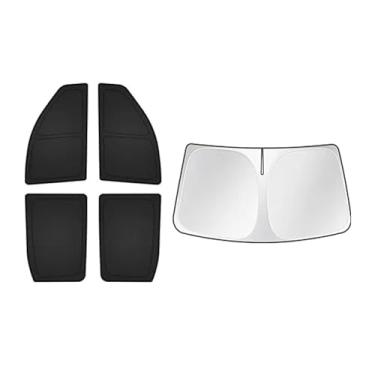 Imagem de T TGBROS Persianas de janela para GMC Sierra/Chevrolet Silverado 2019-2025 2026 Conjunto completo de persianas blackout para Sierra/Silverado Acessórios Capa de janela de privacidade dobrável 5 peças