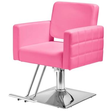 Imagem de Cadeira de salão de barbeiro para barbearia – Peso de carga 150 kg, bomba hidráulica resistente com altura ajustável, rotação de 360° com apoio para os pés, couro macio com apoio de braço, spa de