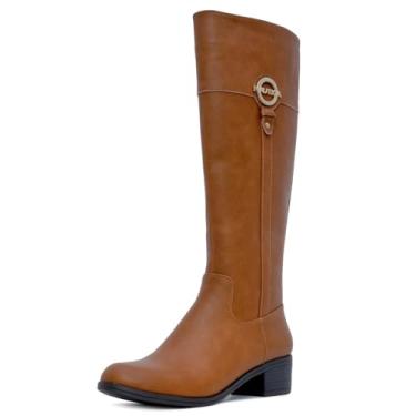 Imagem de Nautica Women's Riding Boots Tall Shaft Knee High Dress Boot-Ginger Lily-Cognac-8