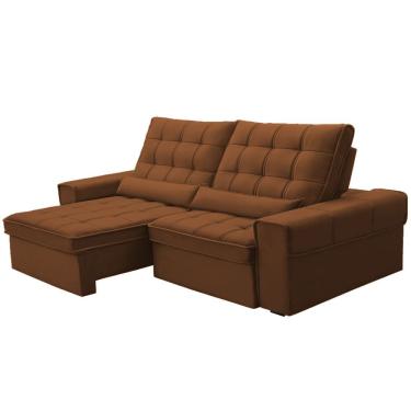 Imagem de Sofá Retrátil Reclinável Para Sala 3 Lugares 230cm Nebrasca F04 Veludo Terracota - Lyam...