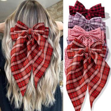 Imagem de Laços de cabelo FDBjulyy, 4 peças para mulheres e meninas, clipes anti