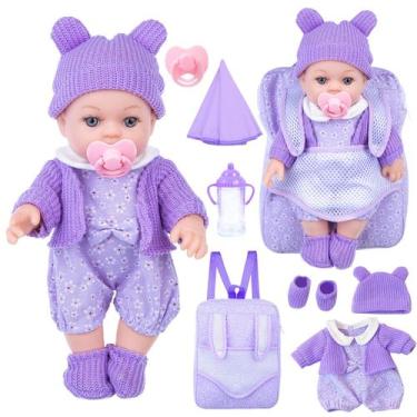 Imagem de Mochila Baby Doll Playset ZNTWEI 30cm com bonecas laváveis