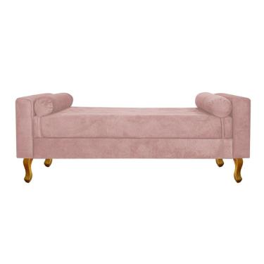 Imagem de Recamier Baú Félix Queen Size 160cm Suede Rosê